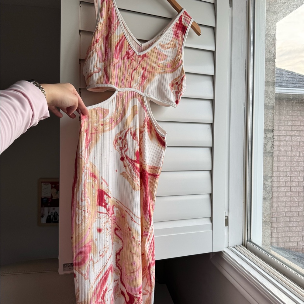 Elegant Pink and White Women's Dress